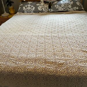 Battenberg lace bed cover